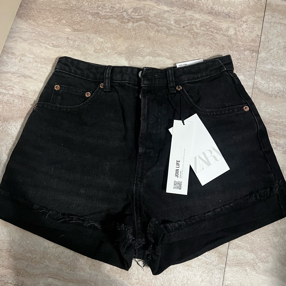 ZARA black denim shorts